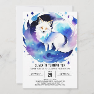 Invitation Pastel Fox dans les bois Anniversaire