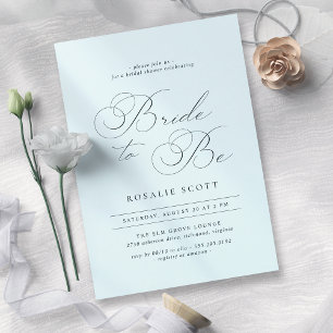 Invitation Pastel Frost Bleu   Fête des mariées de script dét