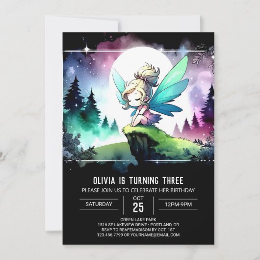 Invitation Pastel Fun Fairy Anniversaire (Devant)
