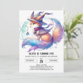Invitation Pastel Fun Fox Anniversaire (Debout devant)