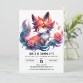 Invitation Pastel Fun Fox Anniversaire (Debout devant)