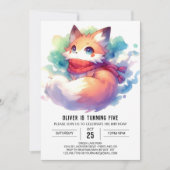 Invitation Pastel Fun Fox Anniversaire (Devant)