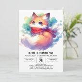 Invitation Pastel Fun Fox Anniversaire (Debout devant)