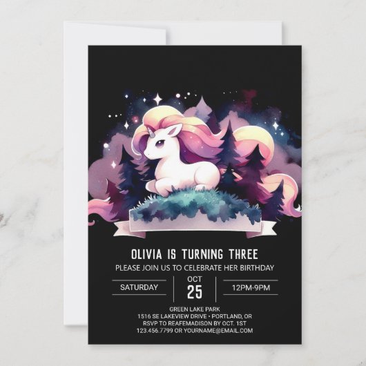 Invitation Pastel Fun Horse Anniversaire (Devant)