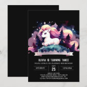 Invitation Pastel Fun Horse Anniversaire (Devant / Derrière)