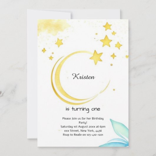 Invitation Pastel Galaxy Astro Aventure Anniversaire (Devant)