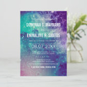 Invitation Pastel Galaxy Mariage Invite (Debout devant)