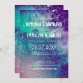 Invitation Pastel Galaxy Mariage Invite (Devant / Derrière)