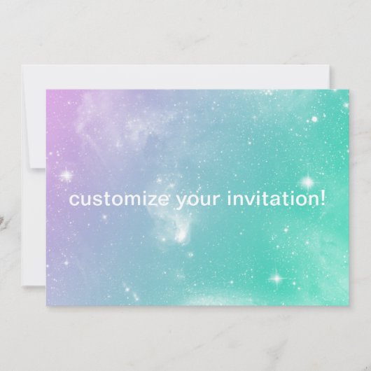 Invitation Pastel Galaxy pour tout événement! (Devant)