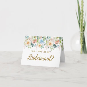 Invitation Pastel Garden Floral Serez-Vous Ma Servante D'Accu