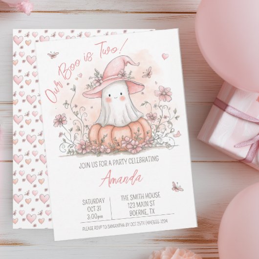 Invitation Pastel Ghost Halloween Anniversaire