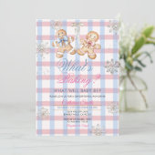Invitation Pastel Gingham What’s Baking Gender Reveal Invitat (Debout devant)
