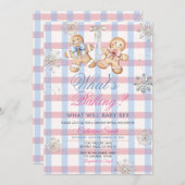 Invitation Pastel Gingham What’s Baking Gender Reveal Invitat (Devant / Derrière)