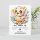 Invitation Pastel Girl Canard Anniversaire (Debout devant)