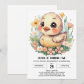 Invitation Pastel Girl Canard Anniversaire (Devant / Derrière)