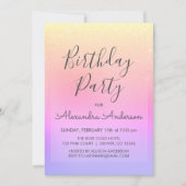 Invitation Pastel Girly Parties scintillant Étincelle N'Impor (Devant)