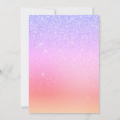 Invitation Pastel Girly Parties scintillant Étincelle N'Impor (Dos)
