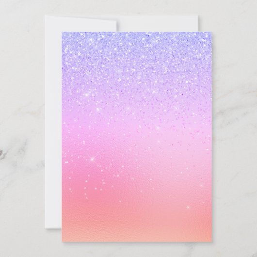 Invitation Pastel Girly Parties scintillant Étincelle N'Impor (Dos)