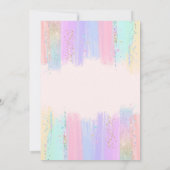 Invitation Pastel Gold Rainbow 1er Anniversaire Fête Invitati (Dos)
