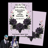 Invitation Pastel Goth Mariage gothique pourpre