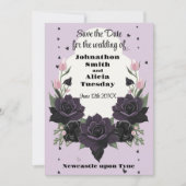 Invitation Pastel Goth Mariage gothique pourpre (Devant)