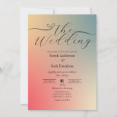 Invitation Pastel Gradient Ombre Mariage de script moderne (Devant)