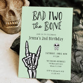 Invitation Pastel Green Bad Two The Bone 2e fête d'anniversai