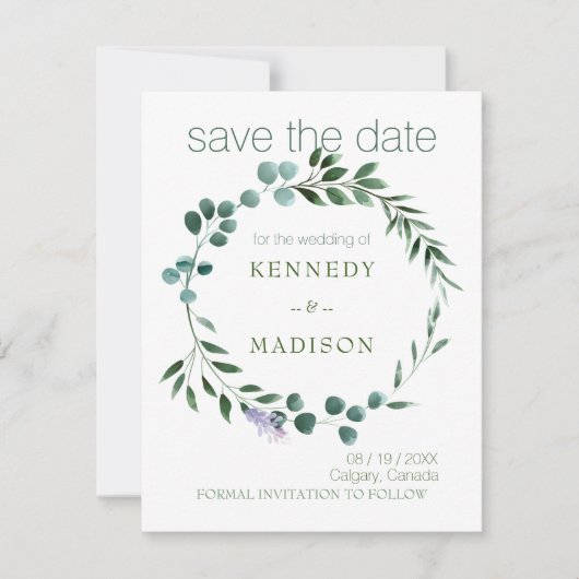Invitation Pastel Green Floral Mariage (Devant)