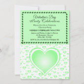 Invitation Pastel Green Raining Hearts Saint Valentin (Devant)