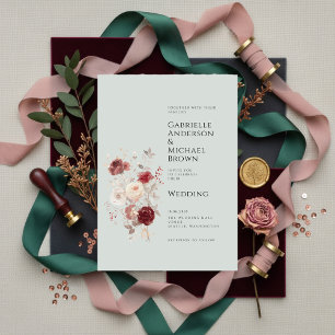 Invitation pastel gris colombe vintage et cendre p