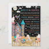 Invitation Pastel Halloween Baby shower de révélation de genr (Devant)