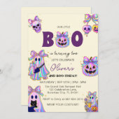 Invitation Pastel Halloween Girl Birthday Invitation, Éffraya (Devant / Derrière)