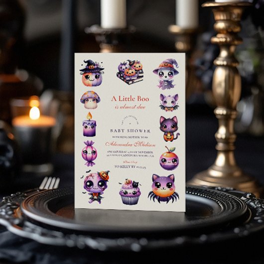 Invitation Pastel Halloween Little Boo Baby shower à thème