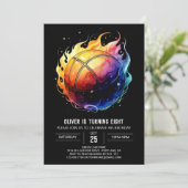 Invitation Pastel Happy Boy Basketball Anniversaire (Debout devant)