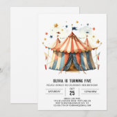 Invitation Pastel Happy Whimsy Circus (Devant / Derrière)