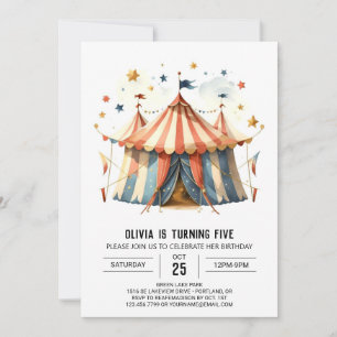 Invitation Pastel Happy Whimsy Circus