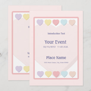 Invitation Pastel Hearts