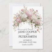 Invitation Pastel hydrangeas and roses Budget Wedding (Devant)