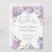 Invitation Pastel Hydrangeas Floral Mariage (Devant)