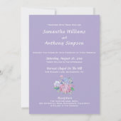 Invitation Pastel Hydrangeas Mariage violet (Dos)