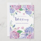 Invitation Pastel Hydrangeas Mariage violet (Devant)