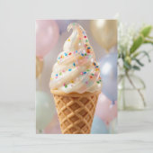Invitation Pastel Ice Cream Party (Debout devant)