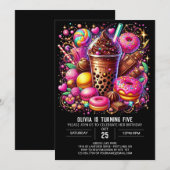 Invitation Pastel Imaginaire Candyland Digital Anniversaire (Devant / Derrière)