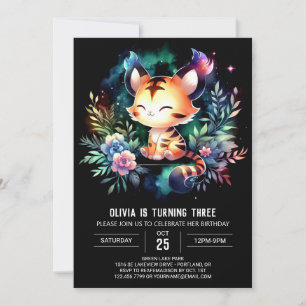 Invitation Pastel Imaginaire Tiger Anniversaire
