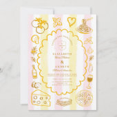 Invitation Pastel Italien Mariage thème de la cuisine (Devant)