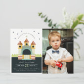 Invitation Pastel Jumping Castle Jump Photo Anniversaire de e (Debout devant)