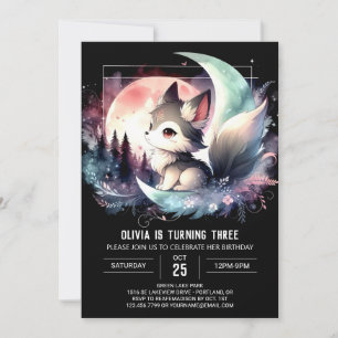 Invitation Pastel Jungle Wolf Anniversaire