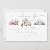 Invitation Pastel Kawaii Chats Surprise Parade de célébration (Devant)