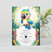 Invitation Pastel Kids Parrot Anniversaire (Debout devant)
