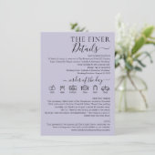 Invitation Pastel Lavender Lilac Wedding Finer Details (Debout devant)